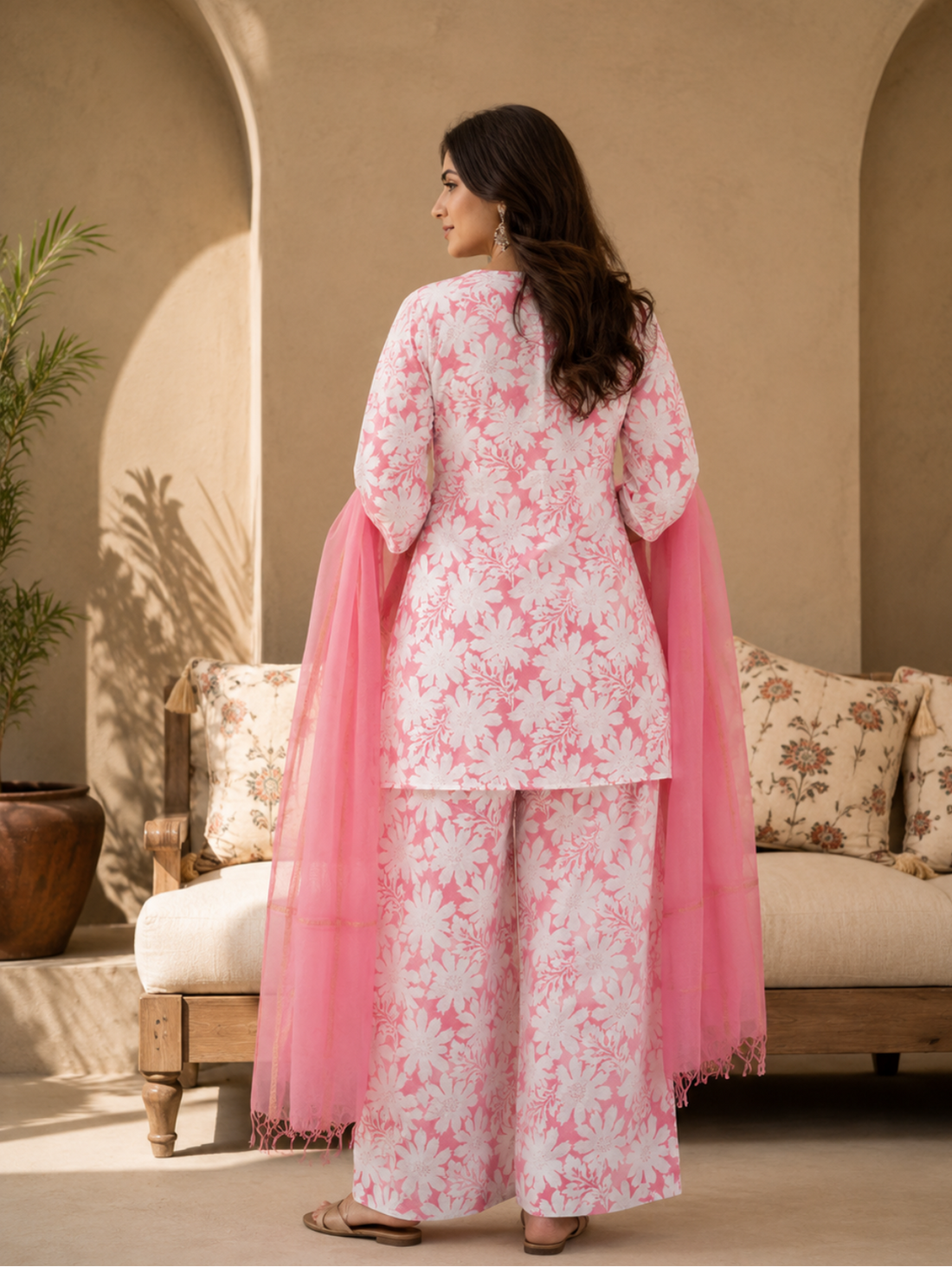 Floral Printed Suit Set with Dupatta (3-Piece Set)
