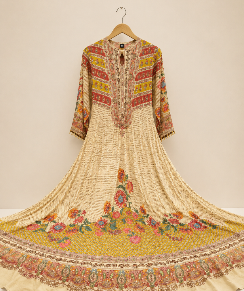 Aarohi Printed Crepe  Gown