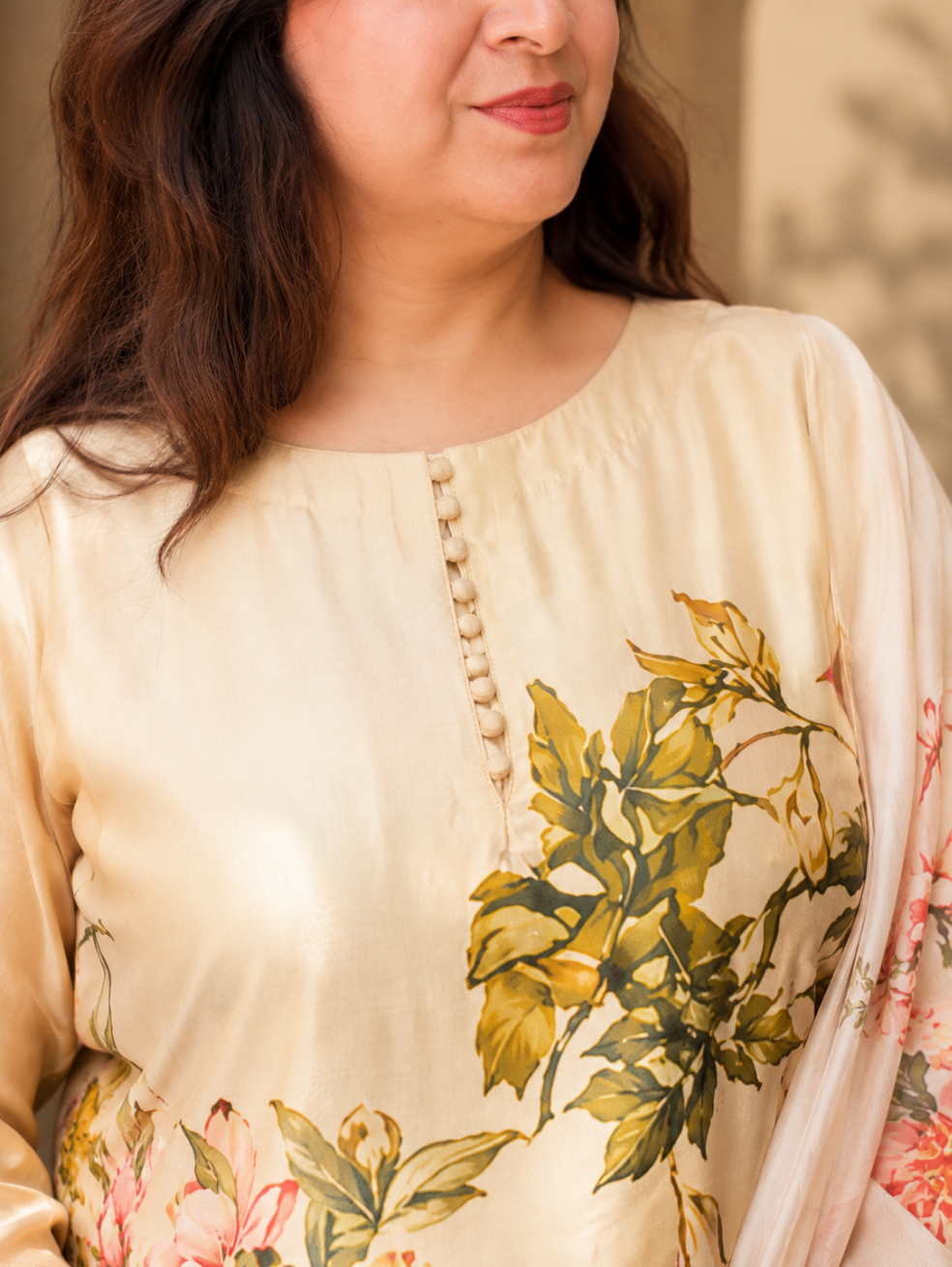 Gulbahar Floral Printed Suit with Dupatta