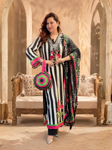 Noor Pure Fabric Embroidered Suit Set