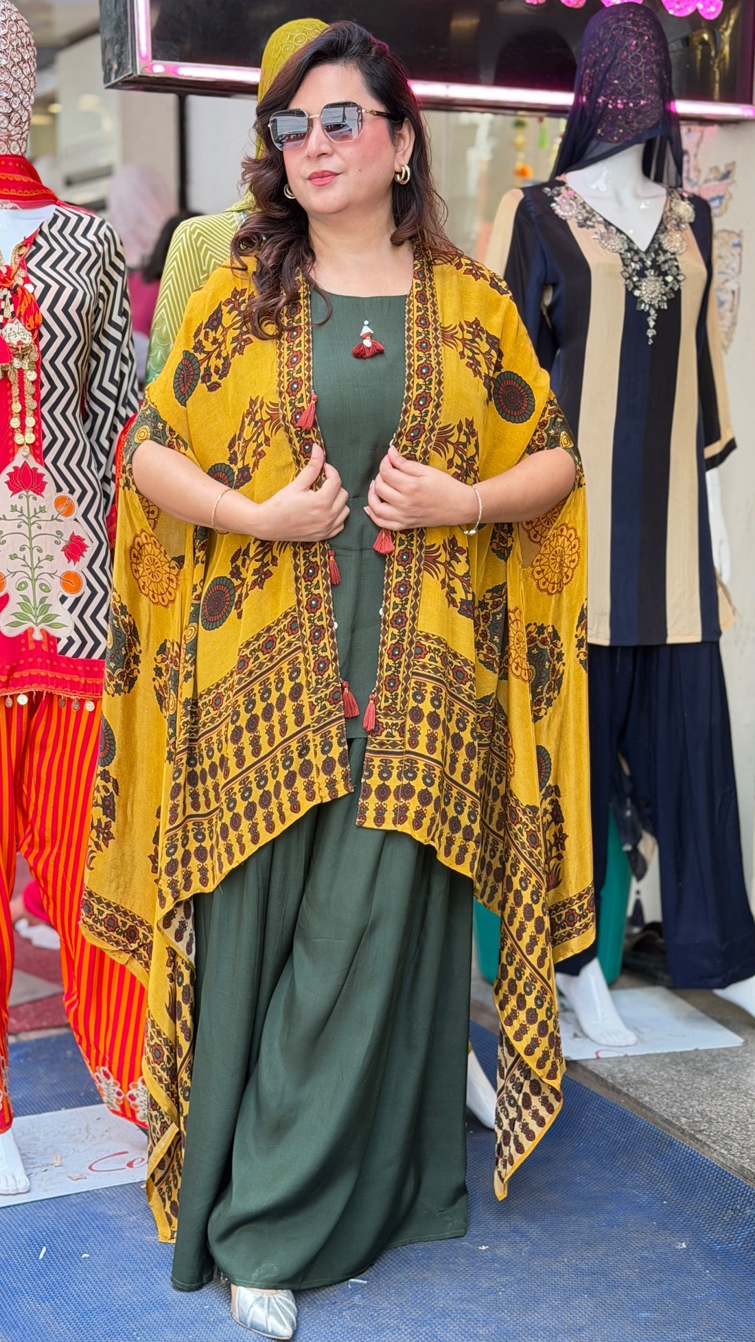 Mustard Olive Cape Set