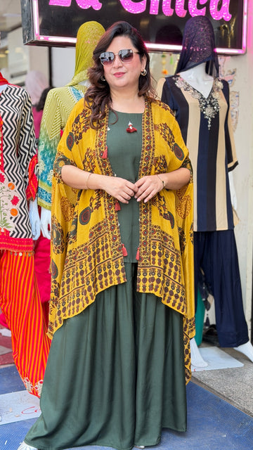 Mustard Olive Cape Set