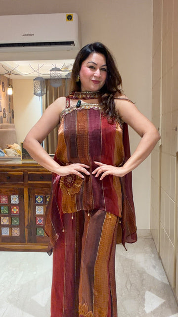 Imported Fabric Embellished Designer Palazzo Set
